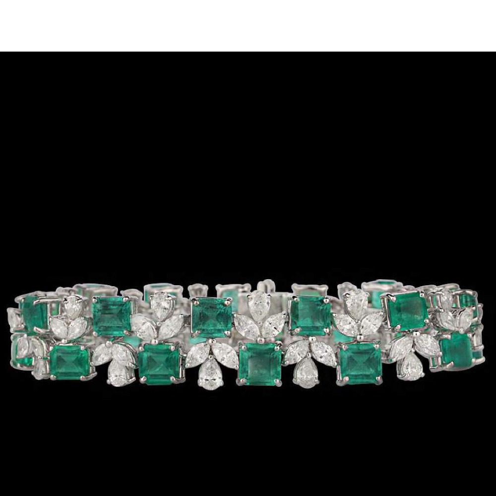 Diamonds and Emeralds Bracelet JSJ0005
