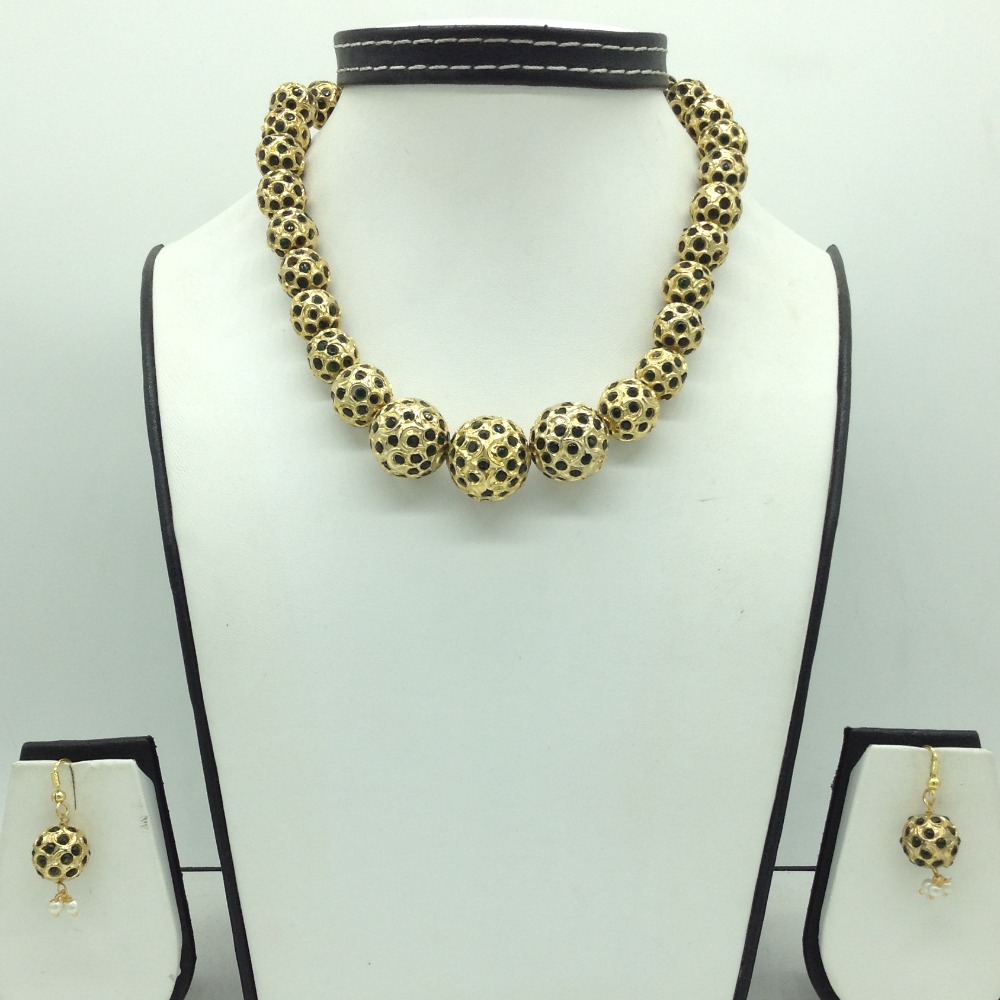 Green cz balls graded necklace set jnc0130