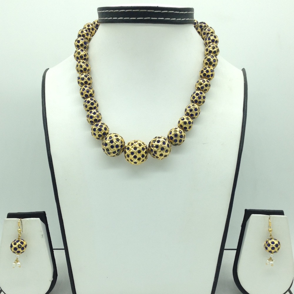 Blue CZ Balls Graded Necklace Set JNC0128