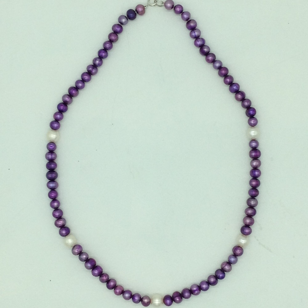 Freshwater Purple And White Potato Pearls Mala JPM0451