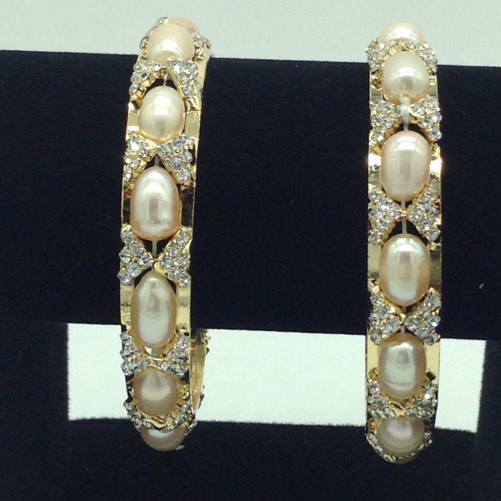 Orange Pearls CZ Fancy Bangles JBG0310