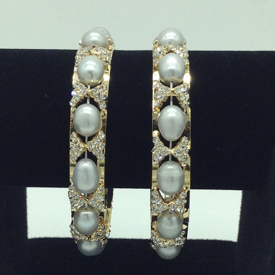 Grey pearls cz fancy bangles jbg0309
