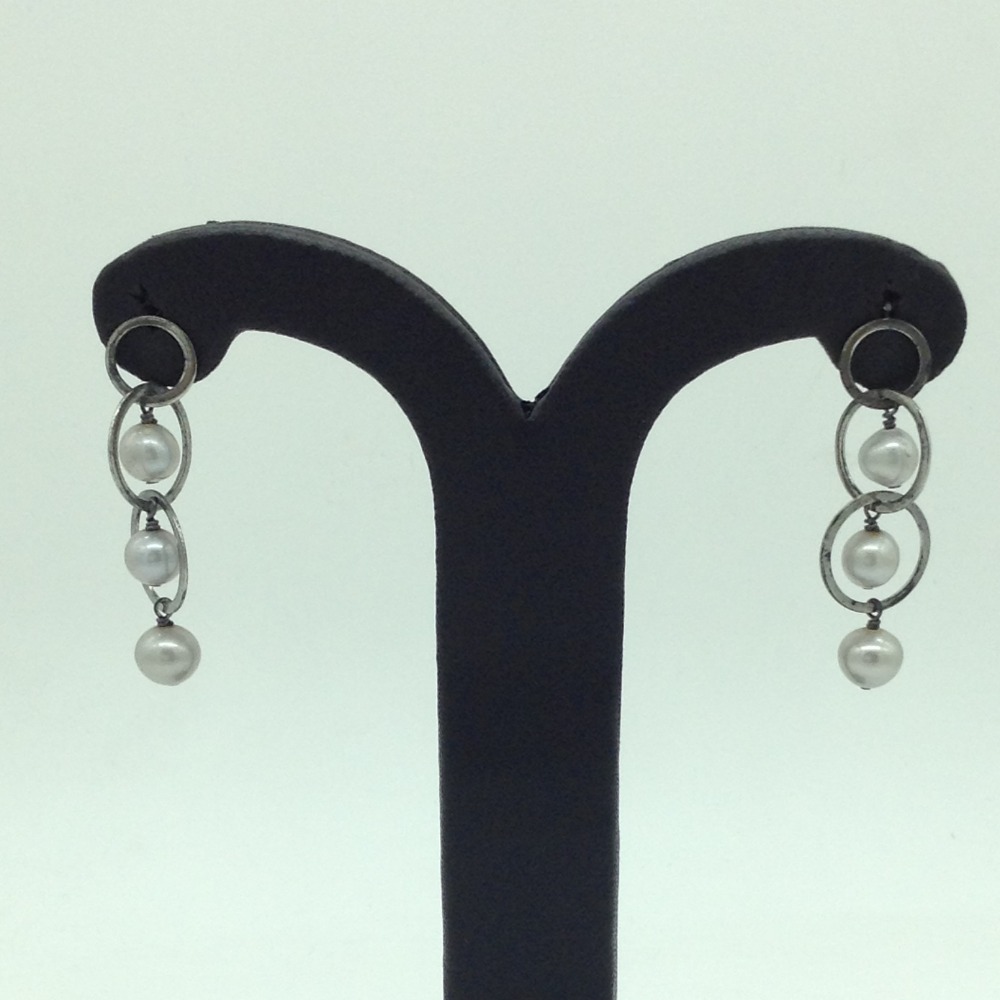Pearl Silver Ear Hangings JER0162