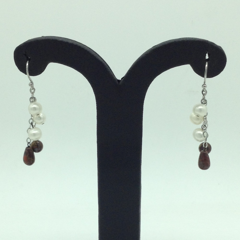 Pearl Semi Silver Ear Hangings JER0161