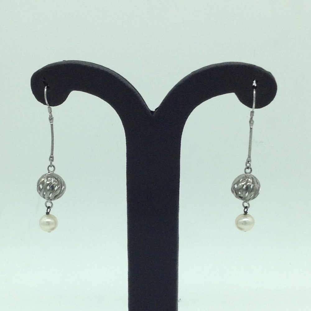 Pearl Silver Ear Hangings JER0159