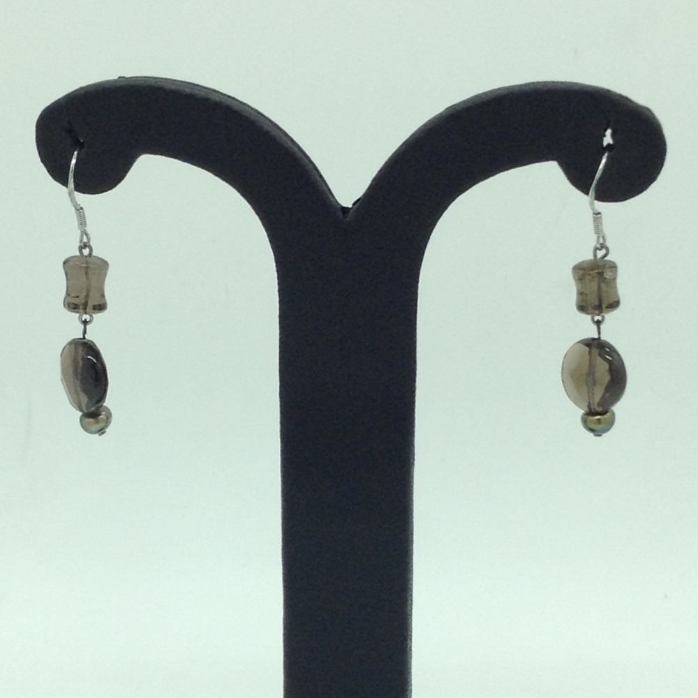 Smoky Topaz Silver Ear Hangings JER0153