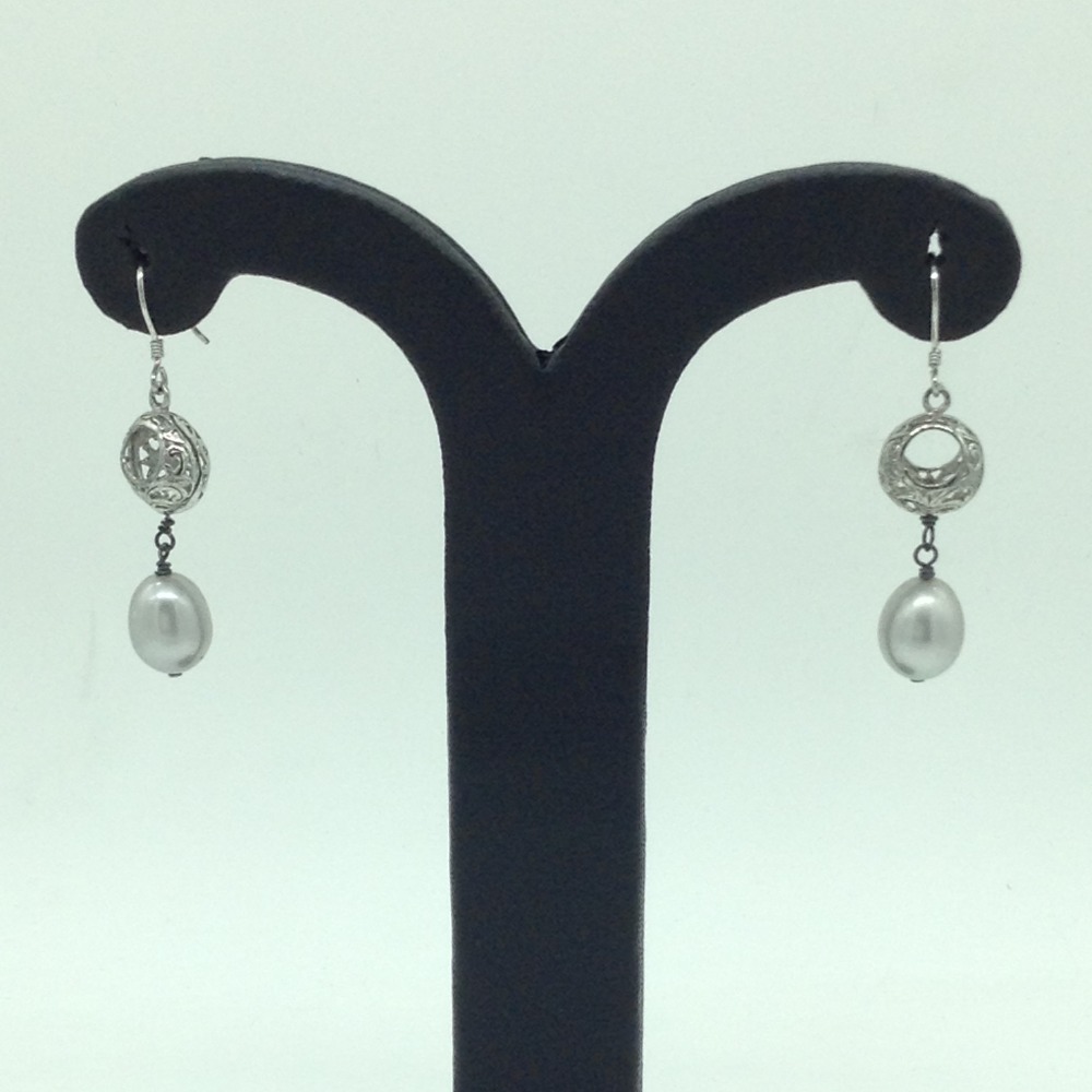Pearl Silver Ear Hangings JER0151