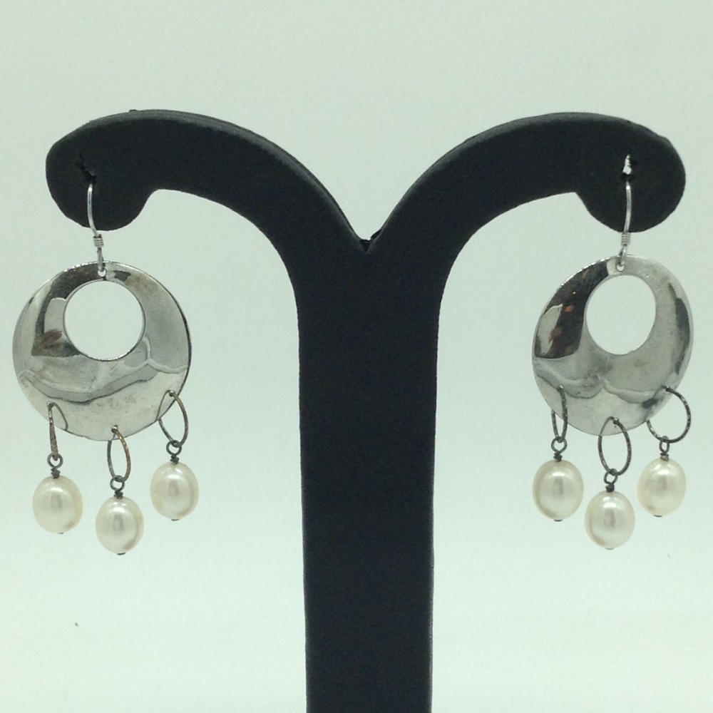 Pearl Silver Ear Hangings JER0108