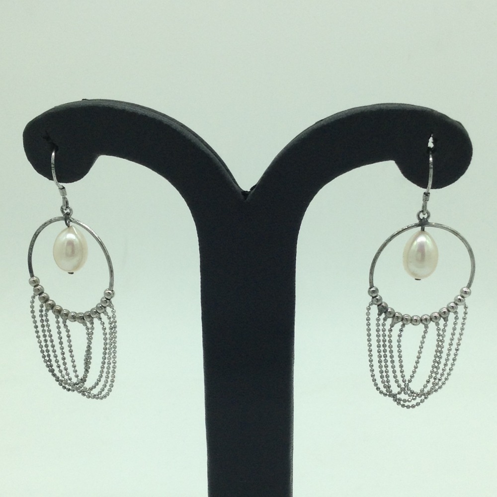 Pearl Silver Ear Hangings JER0104