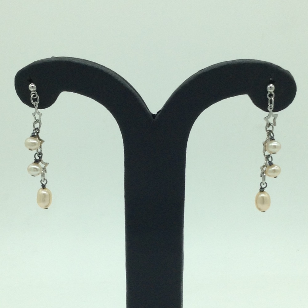 Pearl Silver Ear Hangings JER0095