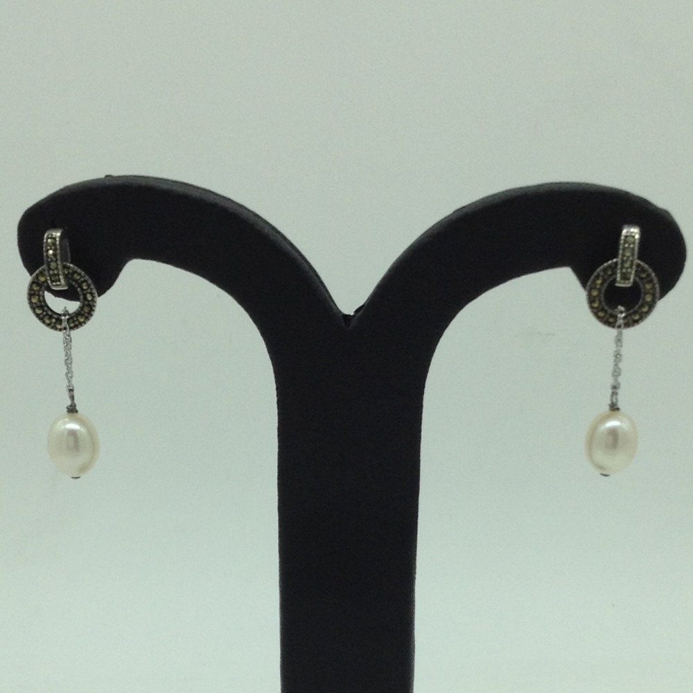 Pearl Silver Ear Hangings JER0092