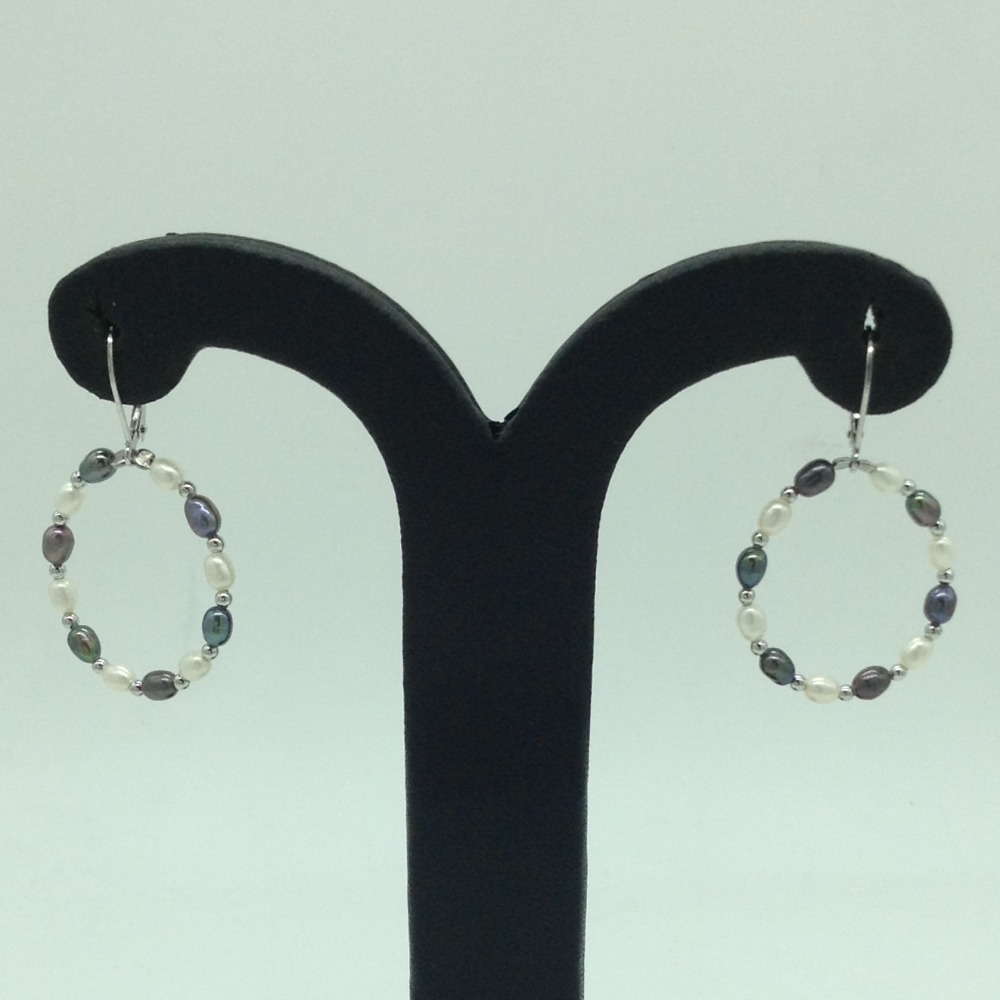 Pearl CZ Silver Ear Hangings JER0075