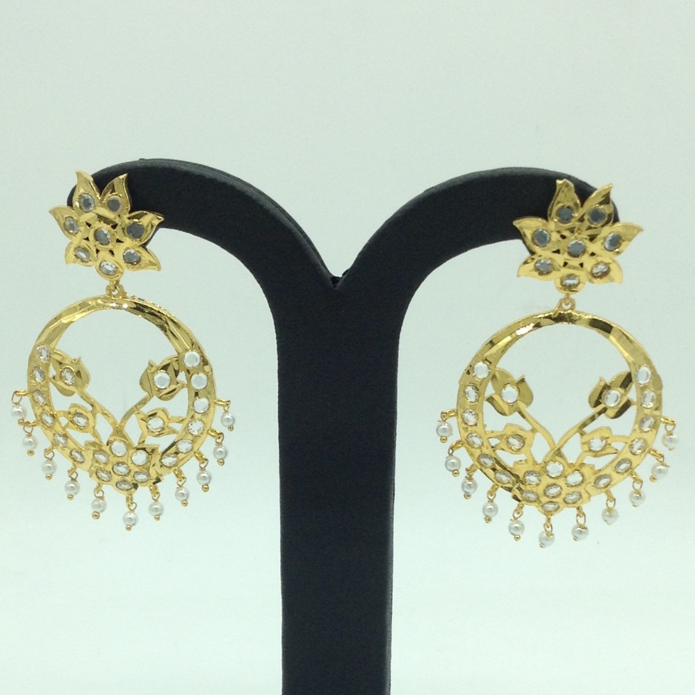 White CZ Stones Ear Chand Bali JER0066