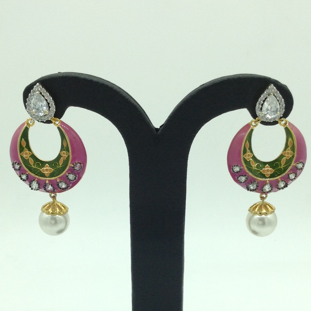 White CZ Stones Ear Jhumki JER0047