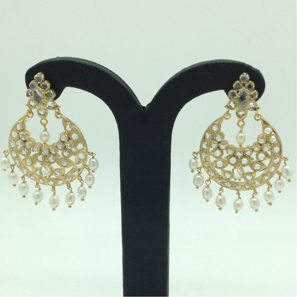 White CZ Stones Ear Chand Bali JER0043