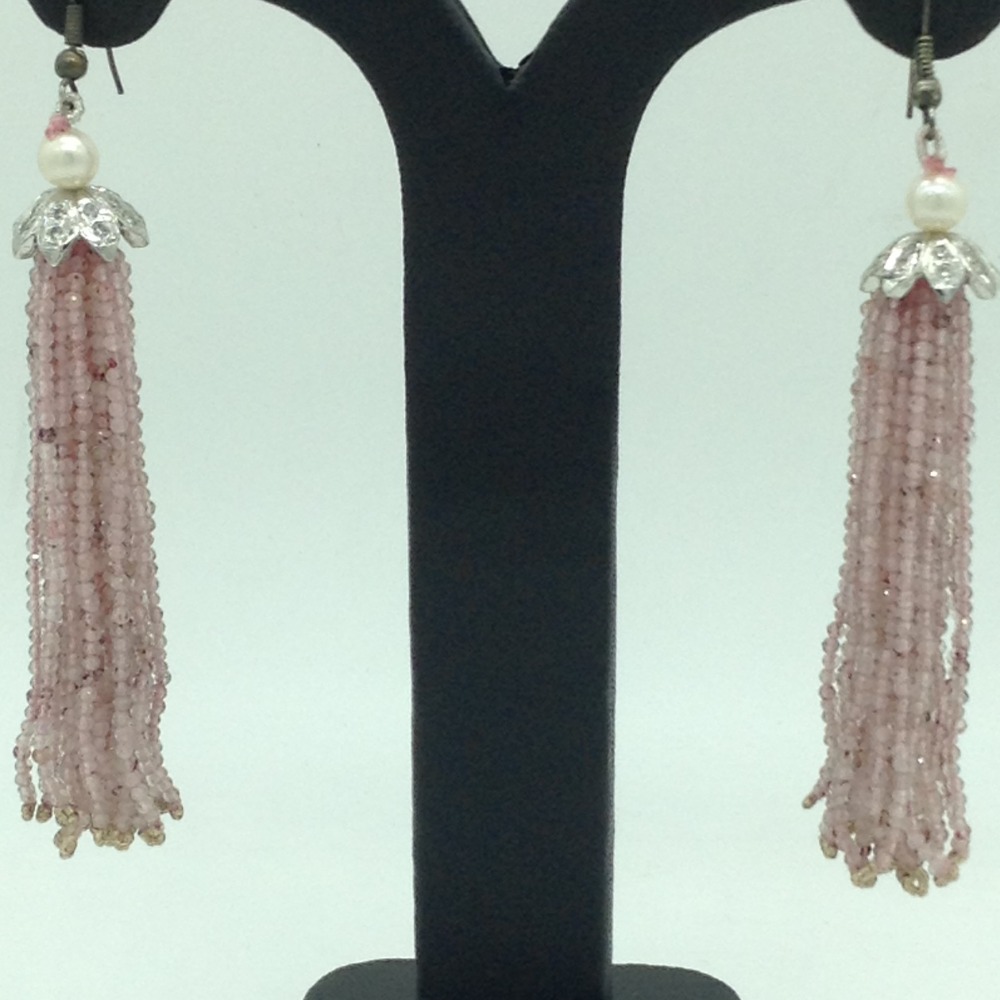 Pink Quartz Stones Ear Chandelier Hangings JER0023