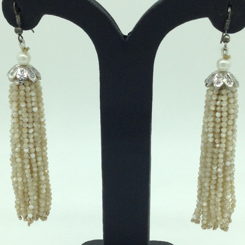 White Opal Stones Ear Chandelier Hangings JER0019