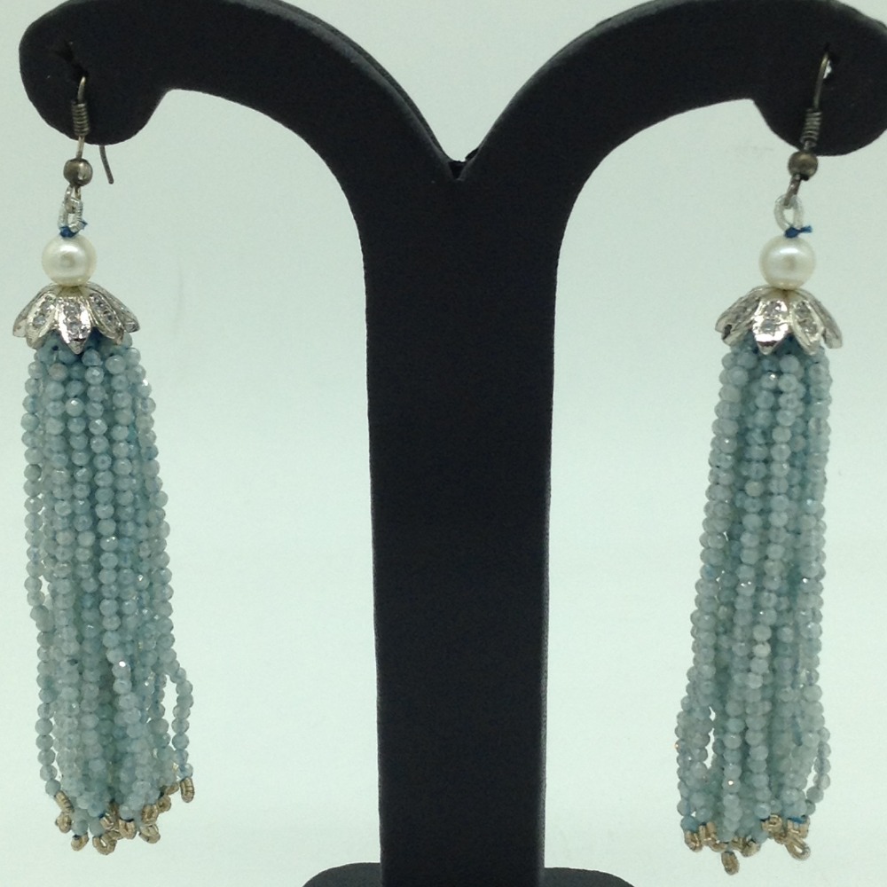 Blue Topaz Stones Ear Chandelier Hangings JER0018