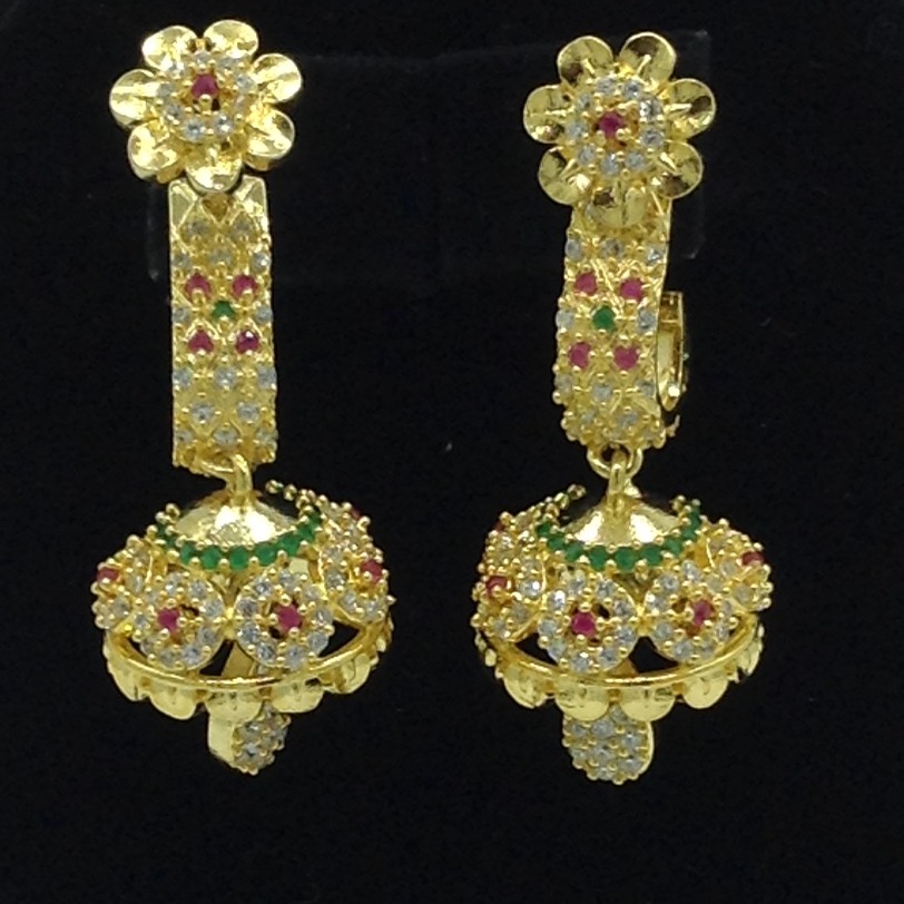 Multicolour CZ Stones Ear Hangings JER0006