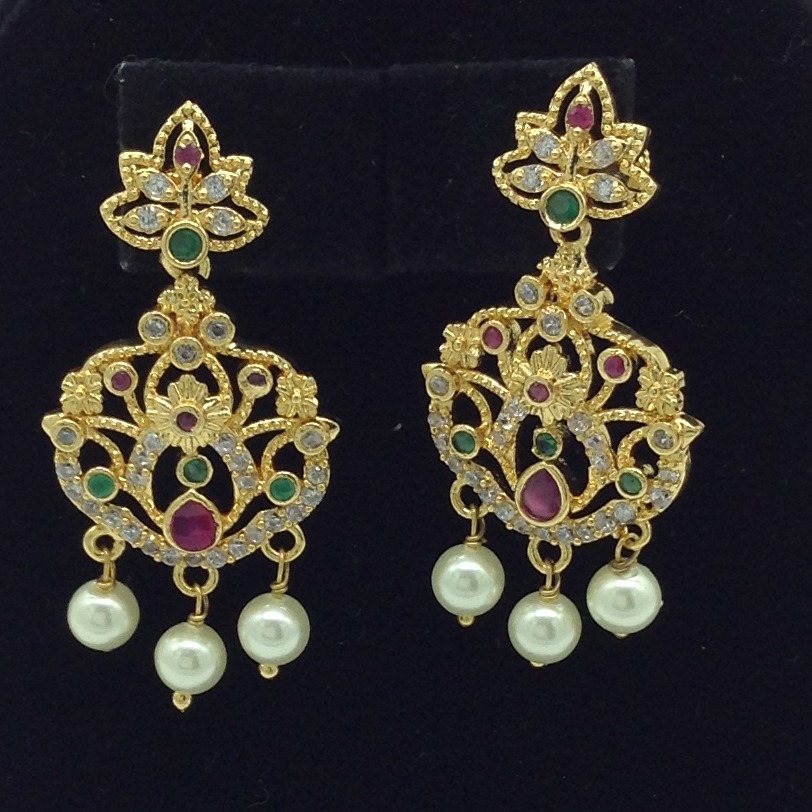 Multicolour CZ Stones Ear Hangings JER0005