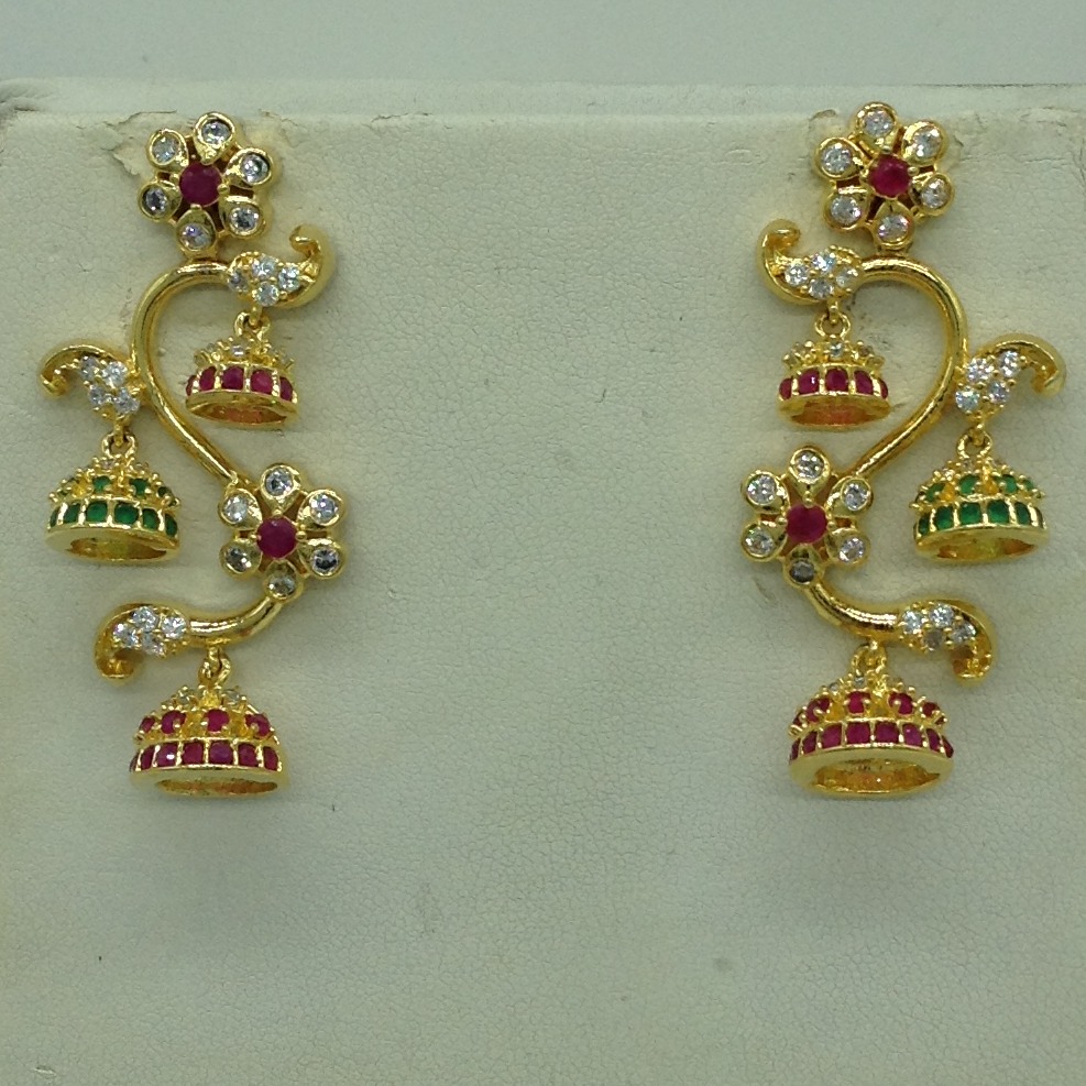 Multicolour CZ Stones Ear Jhumki JER0002