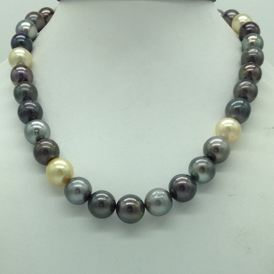 Muliticolour Round Tahitian South Sea Pearls Strand JPM0406