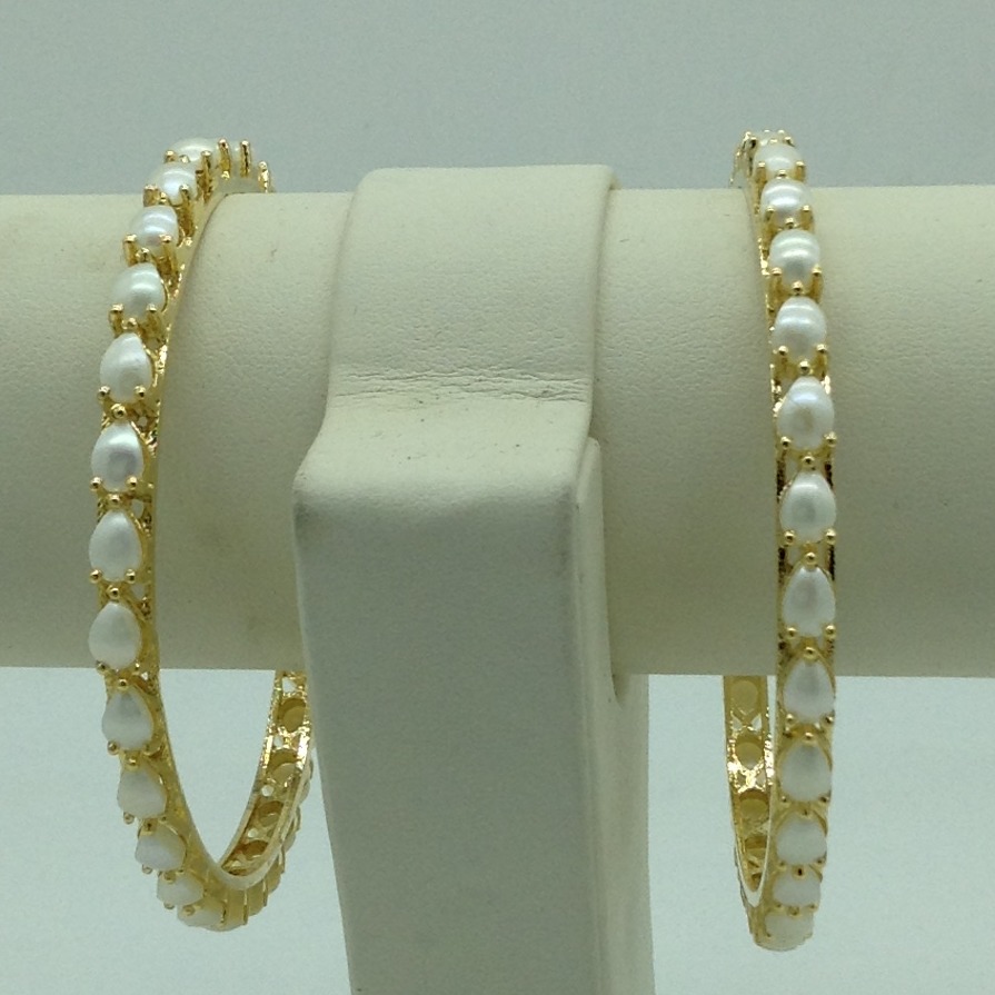 Freshwater White Button Pearls Bangles JBG0296