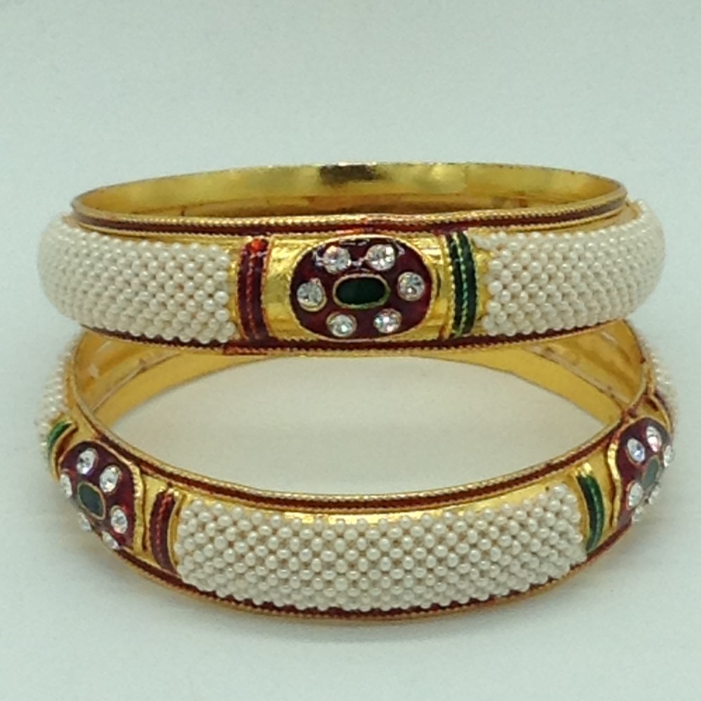 Freshwater White Chid Pearls Jali Bangles JBG0281