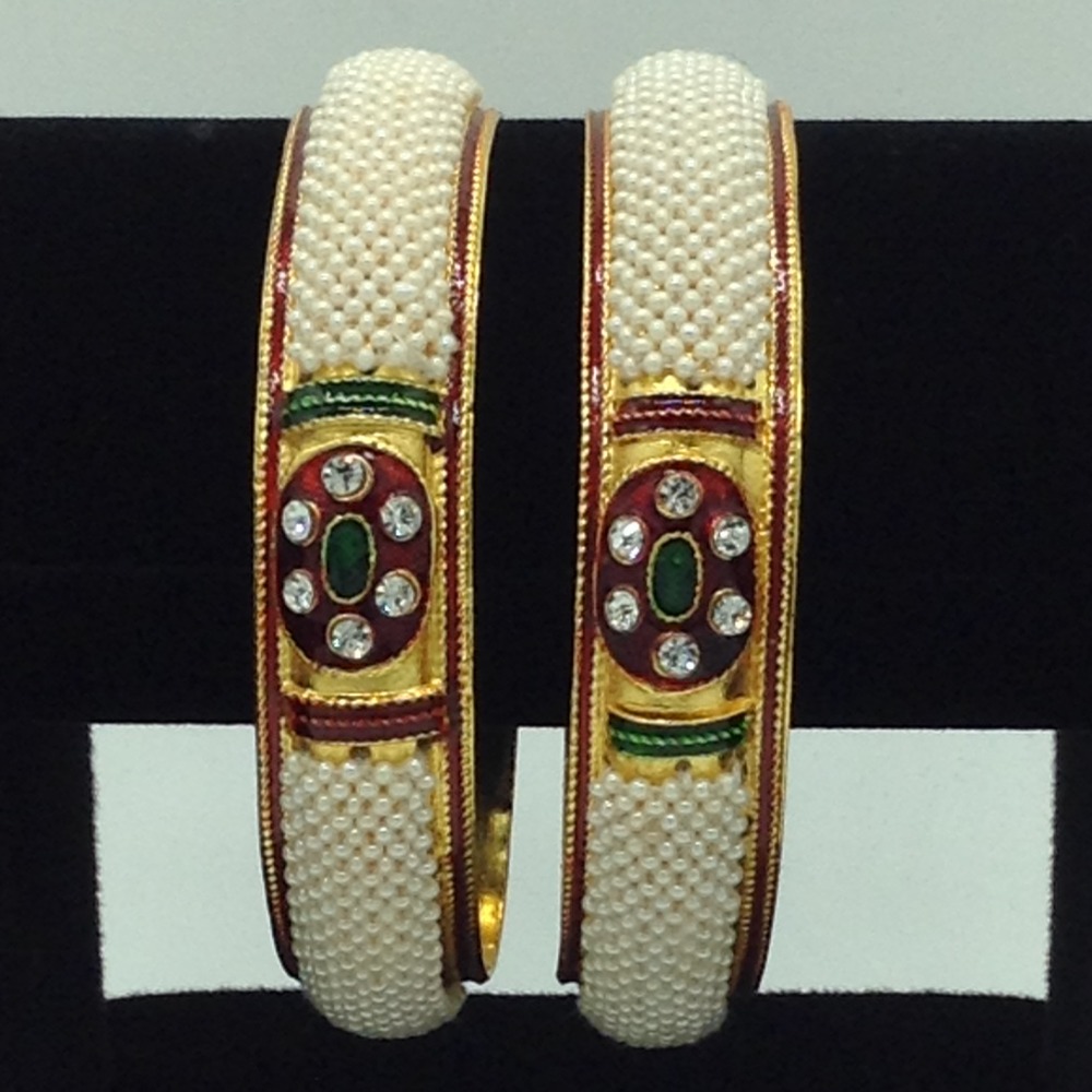 Freshwater White Chid Pearls Jali Bangles JBG0281