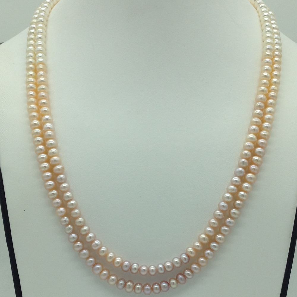 Multicoloured Shaded Flat Pearls 2 Layers Necklace JPM0366