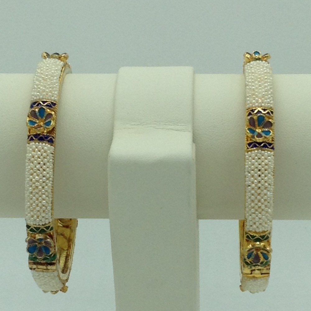 Freshwater White Khakha Seed Pearls Jali Bangles JBG0266