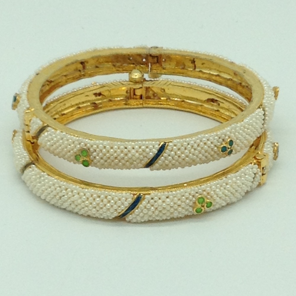 Freshwater White Khakha Seed Pearls Jali Bangles JBG0265