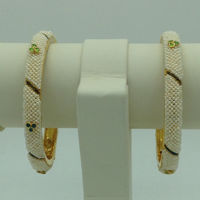 Freshwater White Khakha Seed Pearls Jali Bangles JBG0265