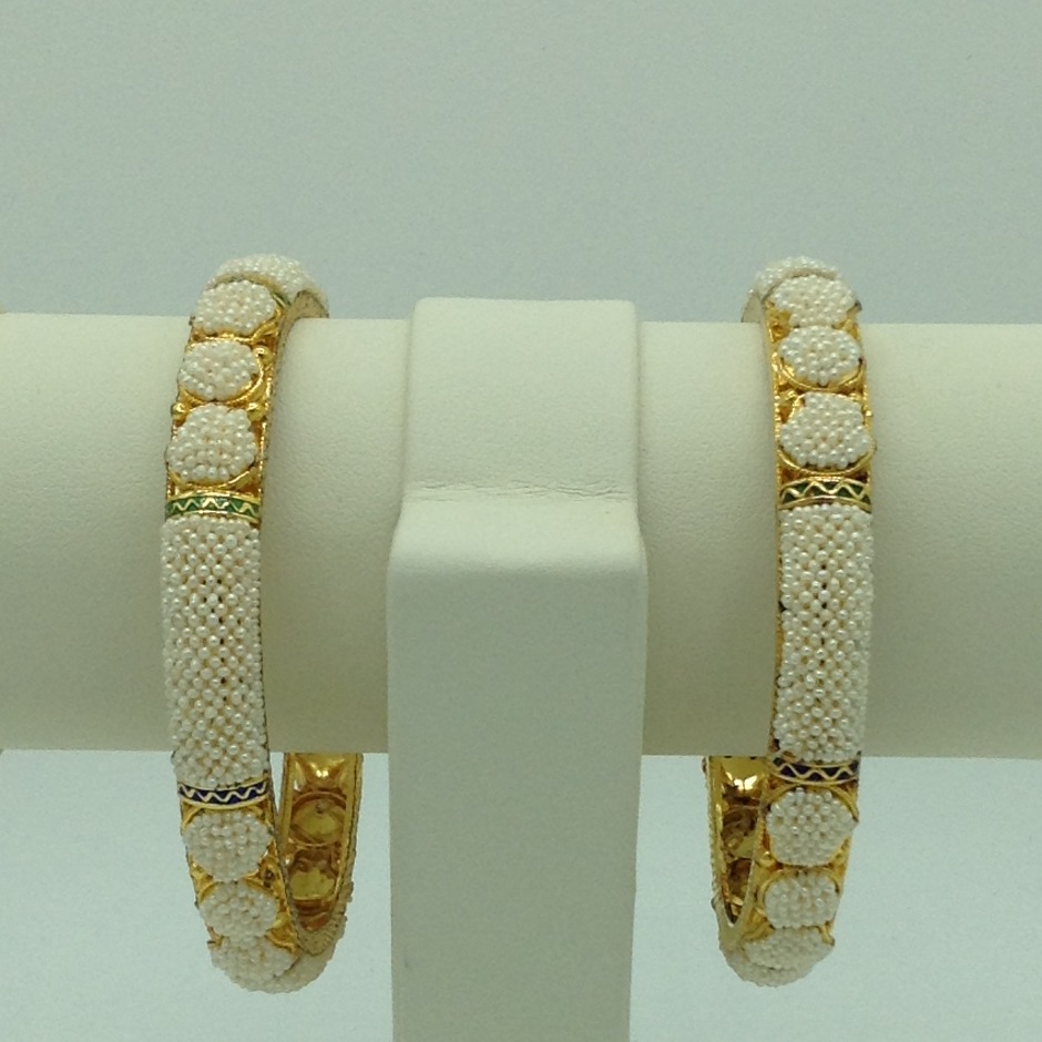 Freshwater White Khakha Seed Pearls Jali Bangles JBG0262