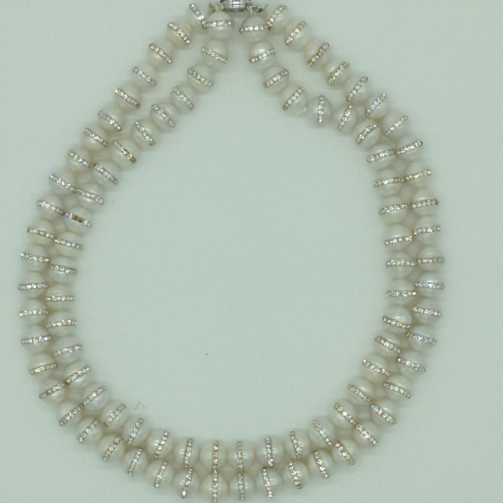 Freshwater White Jhilmil 2 Lines Pearls Full Set JPP1066