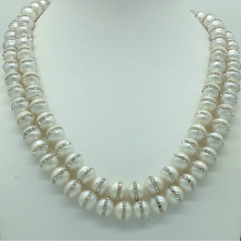 Freshwater White Jhilmil 2 Lines Pearls Full Set JPP1066