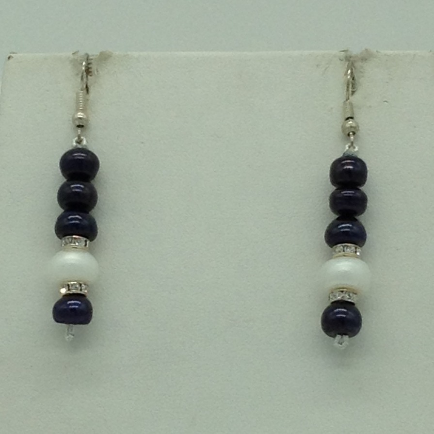 Freshwater Black and White Flat Pearls Necklace Set JPP1065