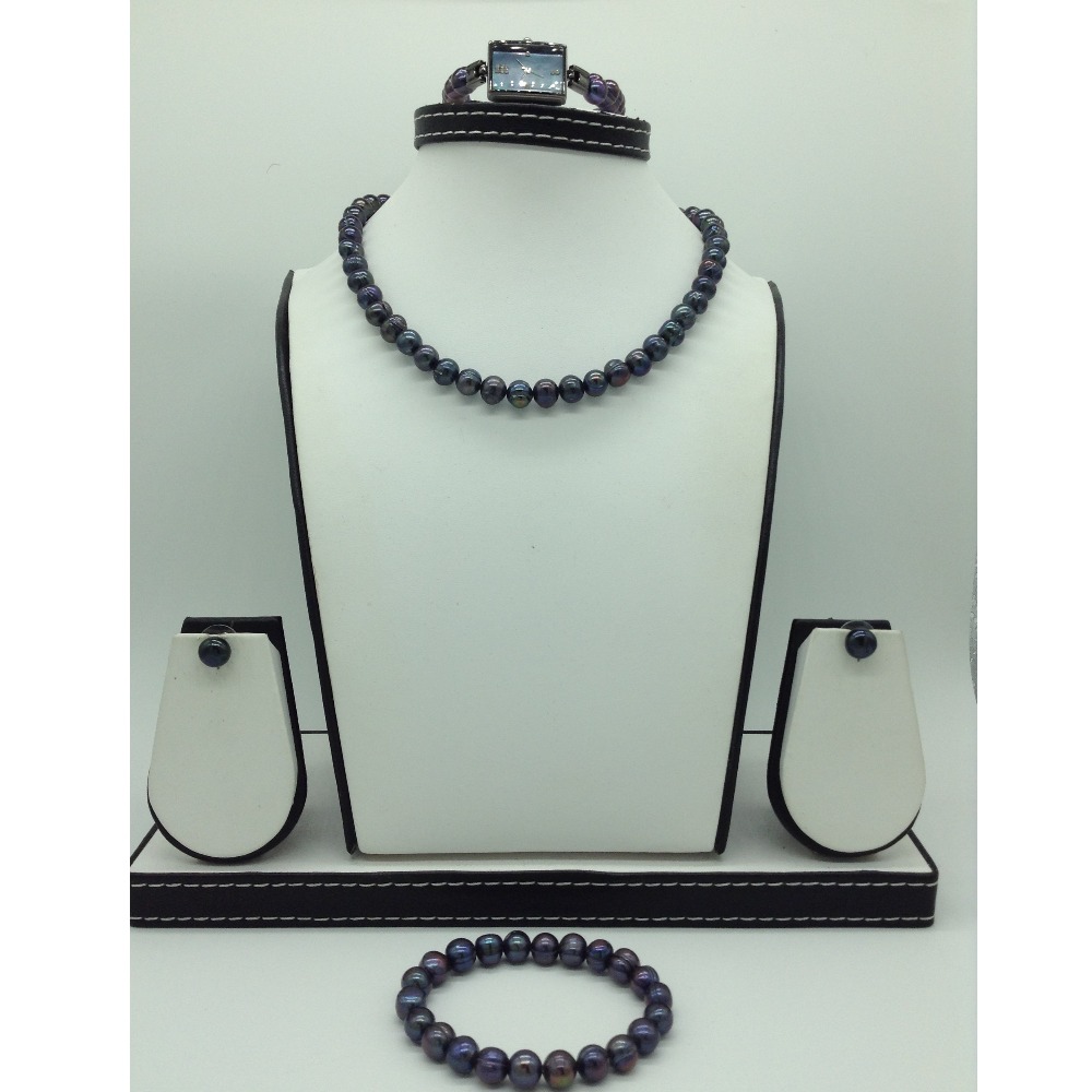 Freshwater Black Potato 1 Lines Pearls Full Set JPP1052