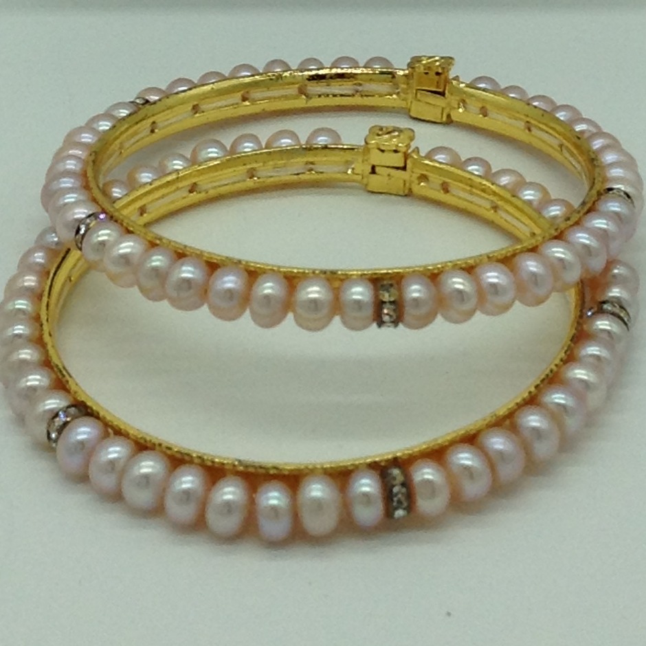 Freshwater Pink Flat 2 Lines Pearls Full Set JPP1044