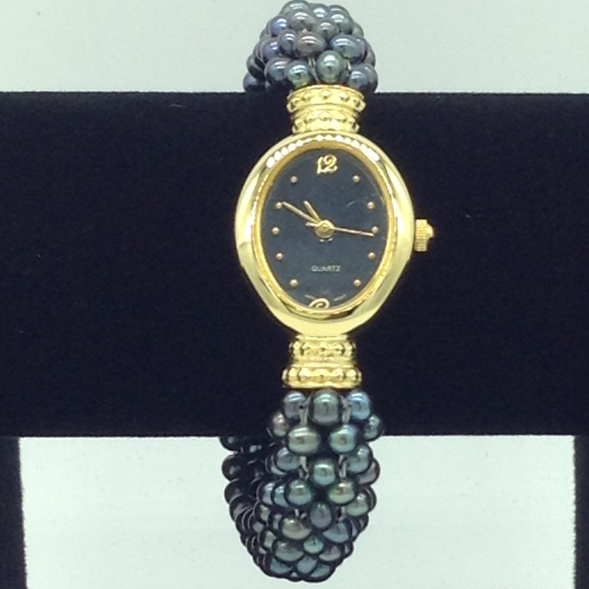 Freshwater Black Seed Jali Pearls Watch JBG0249