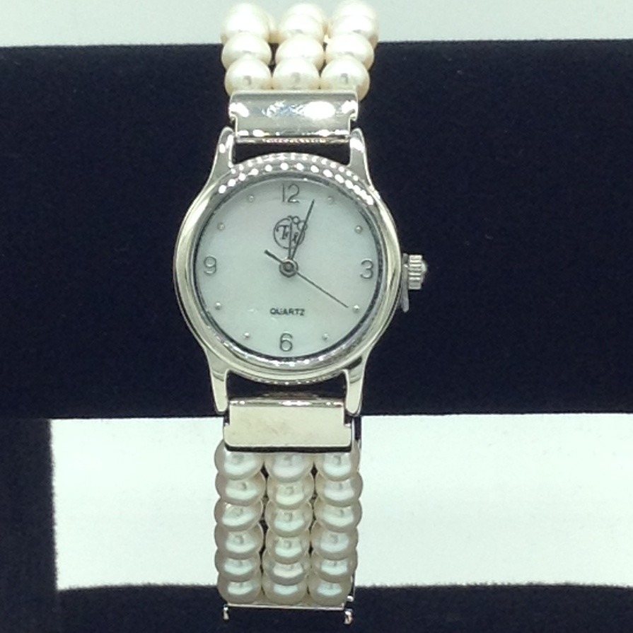 Freshwater White Round Pearls 3 Layers Watch JBG0248
