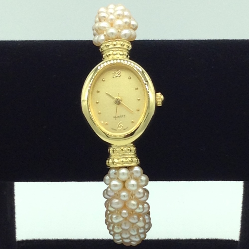 Freshwater Orange Seed Jali Pearls Watch JBG0245