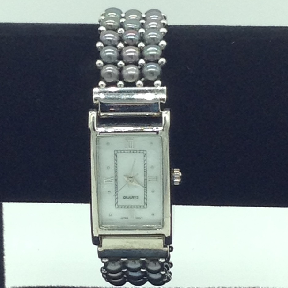 Freshwater Black Button Pearls 3 Layers Watch JBG0238