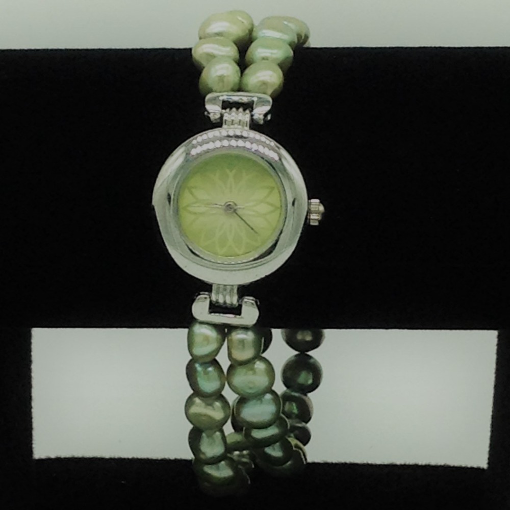 Freshwater green button pearls 2 layers designer watch jbg0233