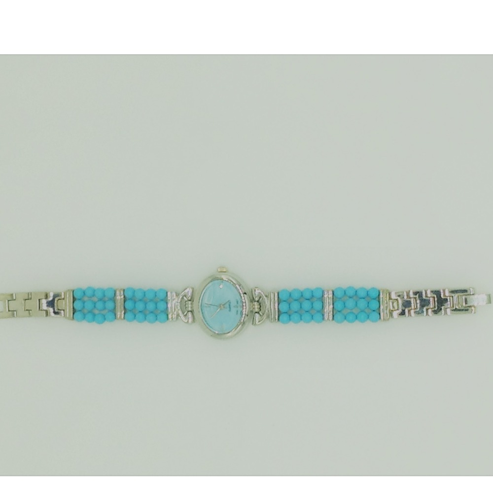 Round Turquoise Beeds 3 Layers Watch JBG0212