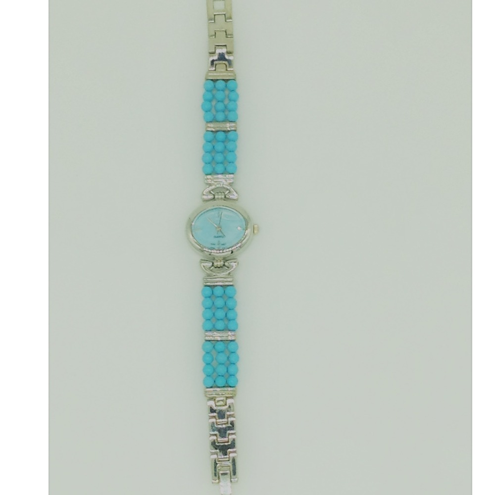Round Turquoise Beeds 3 Layers Watch JBG0212