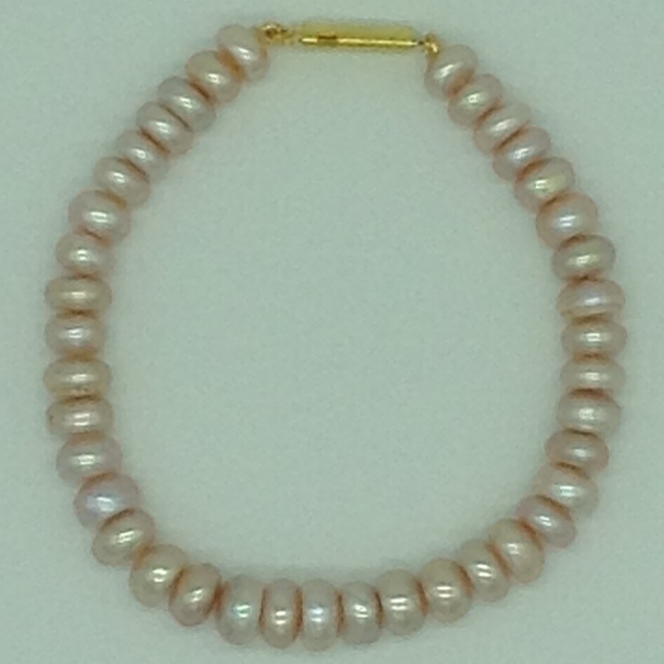 Pink Flat Pearls 1 Layers Bracelet JBG0122