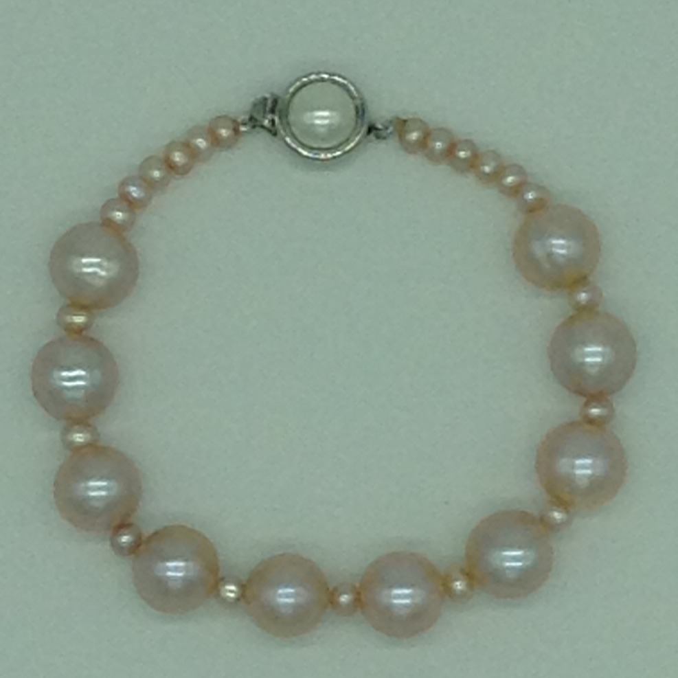 Pink Round Pearls 1 Layers Bracelet JBG0107