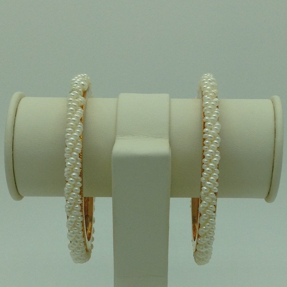 White Seed Pearls 3 Layers Bangles JBG0089
