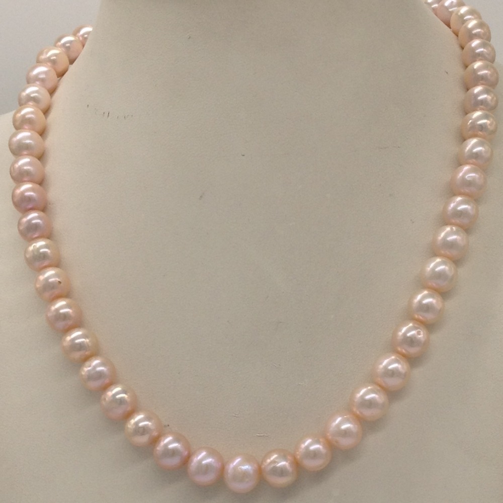 Freshwater Pink Round Pearls Single Layer Mala JPM0334